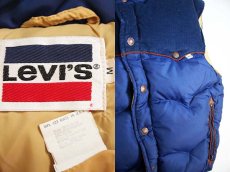 画像3: 80s Levi'sリーバイス コーデュロイ切り替え ダウンベスト M 紺 (3)