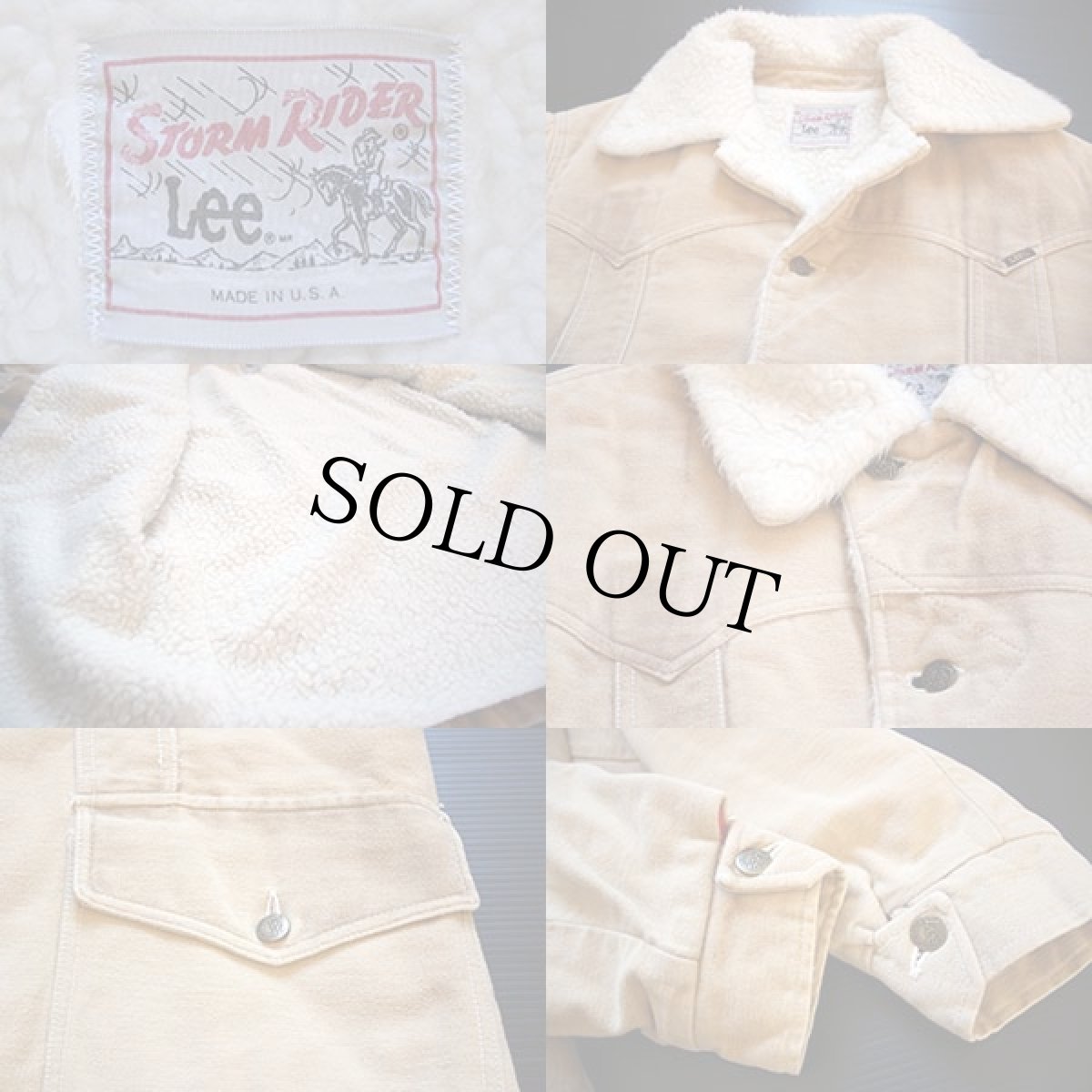 画像3: 70s USA製 Leeリー STORM RIDERストームライダー ボアライナー モールスキン ランチコート (3)