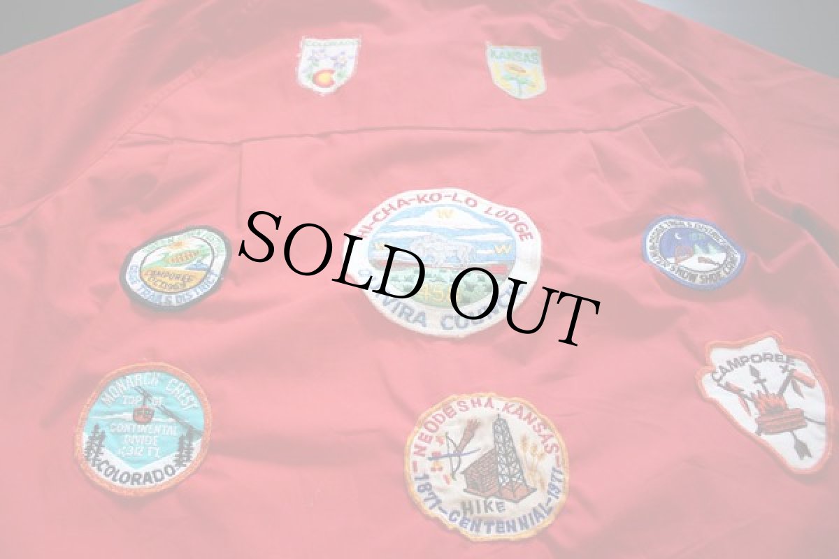 画像2: 70s BSA ボーイスカウト パッチ付き コットンジャケット 赤 (2)