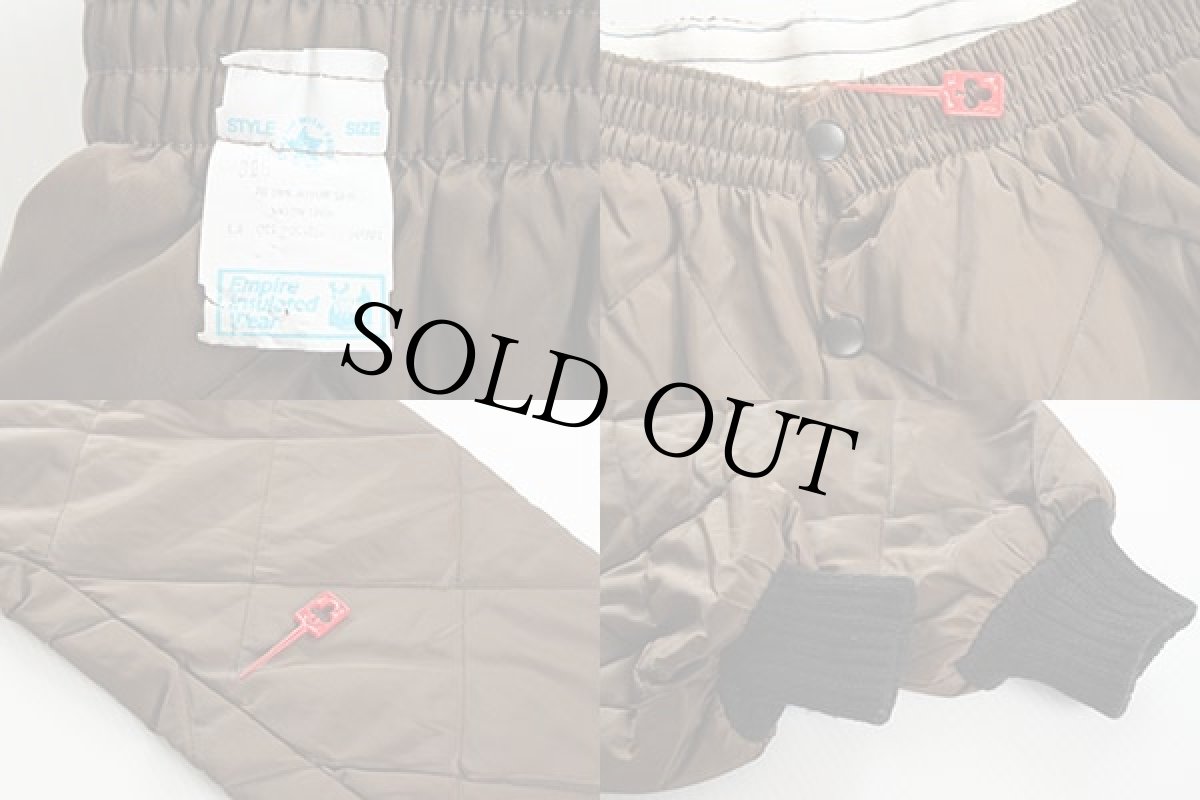 画像3: 80s USA製 Empire Insulated Wear キルティング ライナーパンツ 焦げ茶 M (3)