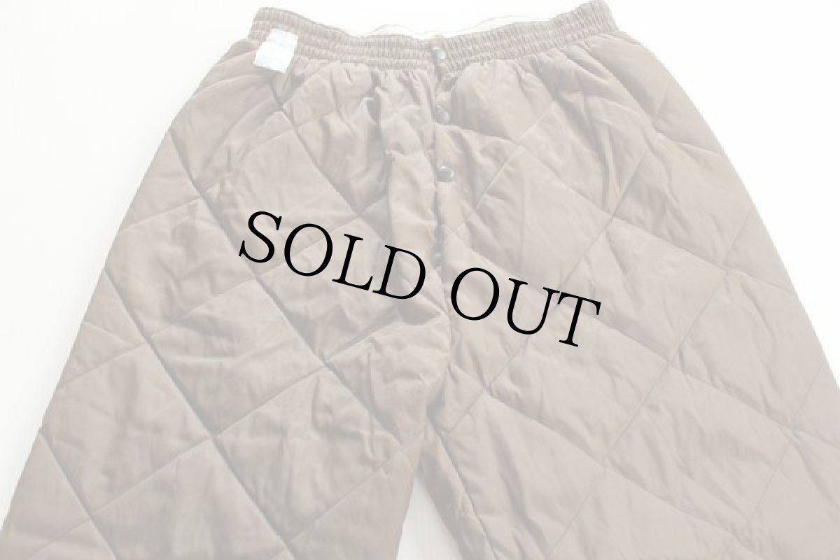 画像2: 80s USA製 Empire Insulated Wear キルティング ライナーパンツ 焦げ茶 M (2)