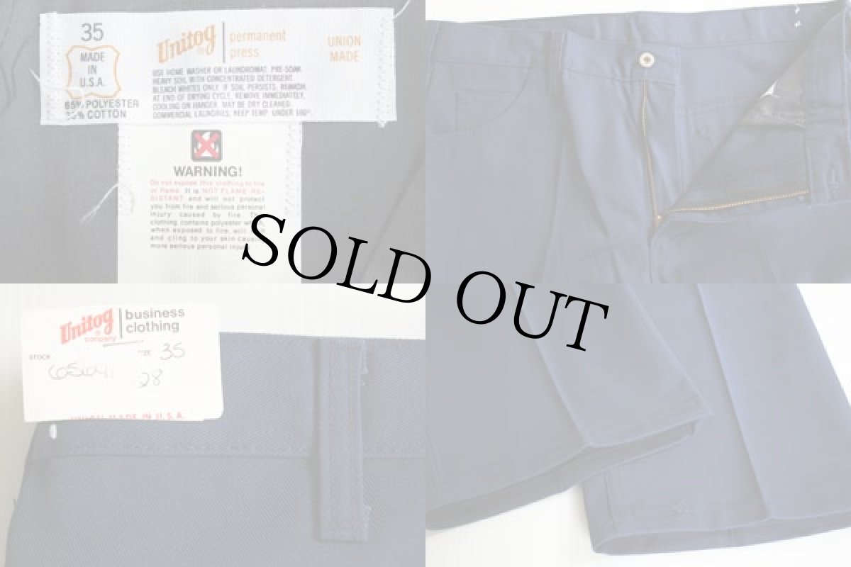 画像3: デッドストック★70s USA製 Unitog ワークパンツ 紺 35 (3)