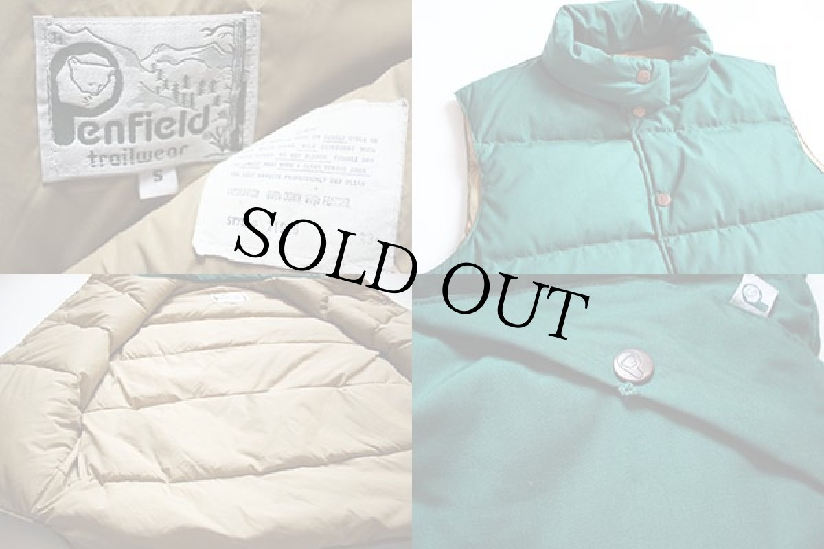 画像3: 80s Penfildペンフィールド ダウンベスト 緑 S (3)