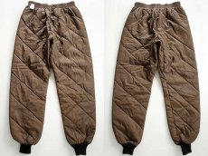 画像1: 80s USA製 Empire Insulated Wear キルティング ライナーパンツ 焦げ茶 M (1)