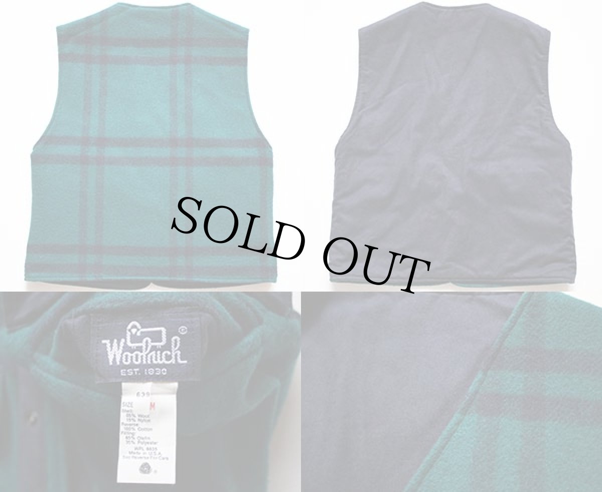 画像3: 80s USA製 Woolrichウールリッチ リバーシブル ウールベスト M (3)