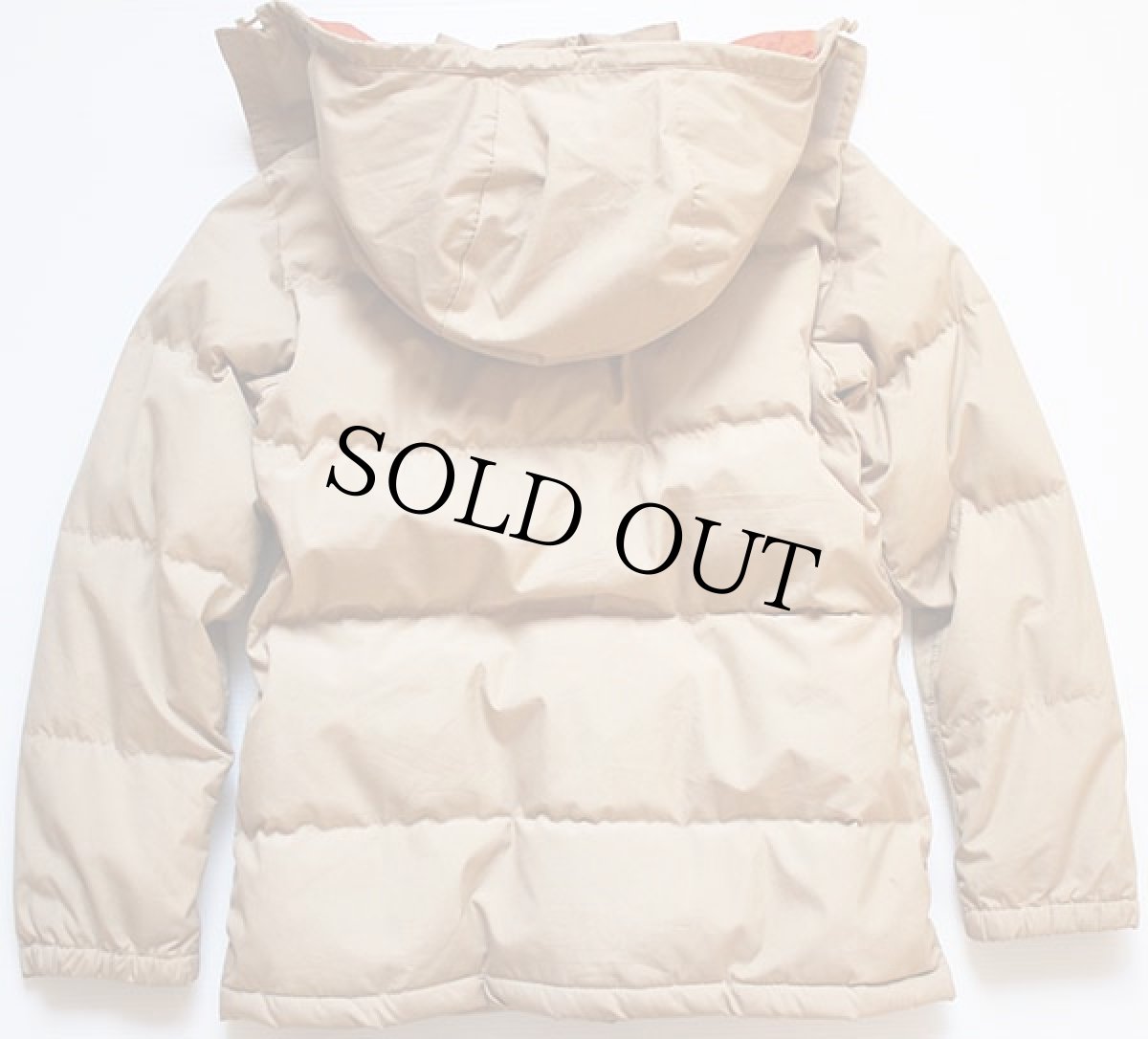 画像2: 70s USA製 THE NORTH FACEノースフェイス 茶タグ フード付き ダウンジャケット タン W-L★パーカー (2)