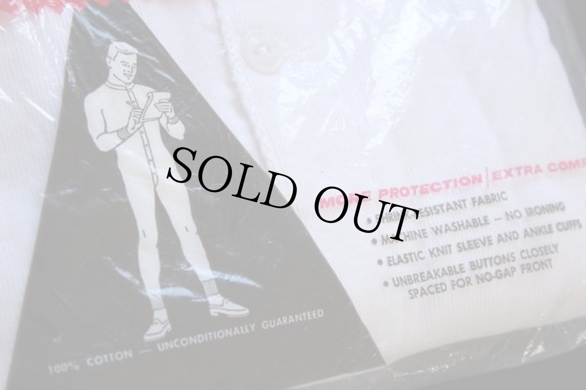 画像2: デッドストック★60s Healthknit コットン アンダー オールインワン ユニオンスーツ 40 (2)