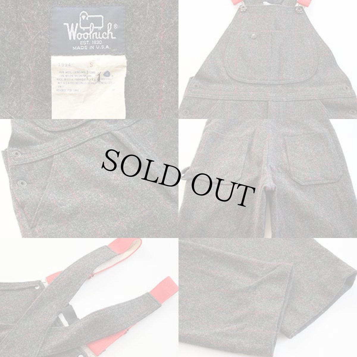 画像3: 80s USA製 Woolrichウールリッチ チェック ウール オーバーオール S (3)