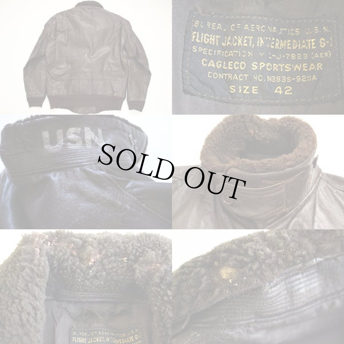 画像2: 50s 米軍 U.S.NAVY G-1 フライト レザージャケット 42 (2)