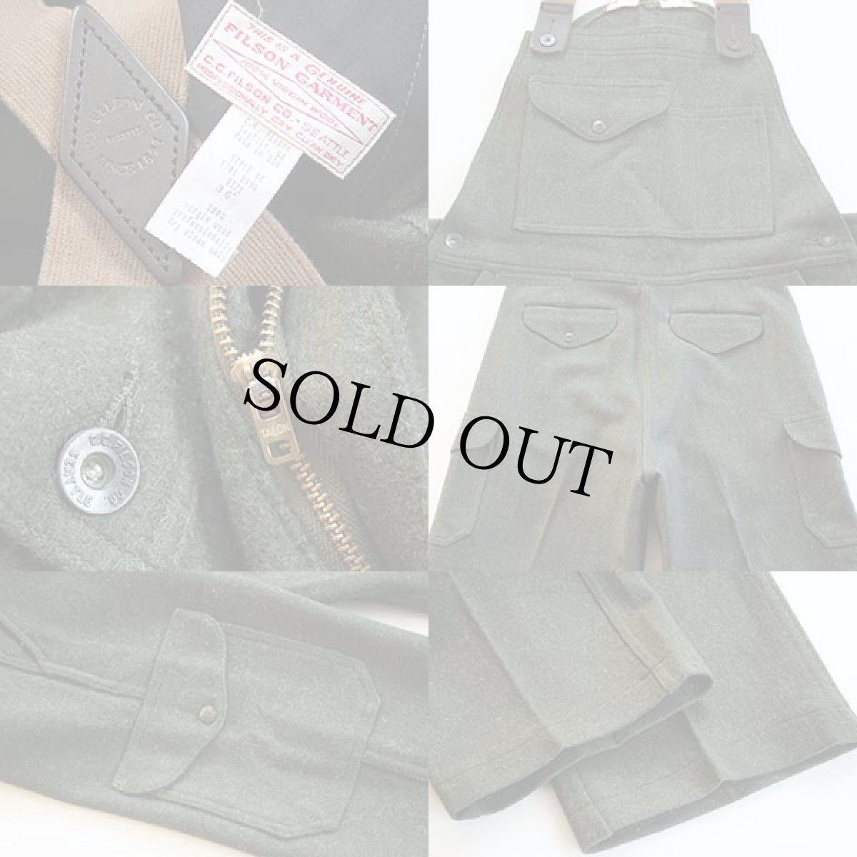 画像3: 90s USA製 FILSONフィルソン ウール マッキーノ オーバーオール 36 	 (3)