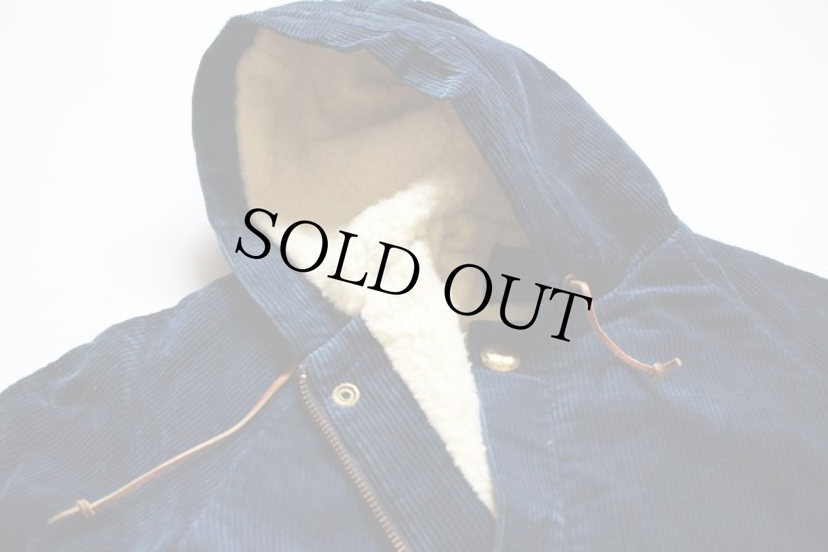 画像2: 70s SEARS フーデッド ボアライナー コーデュロイコート 紺 14 (2)