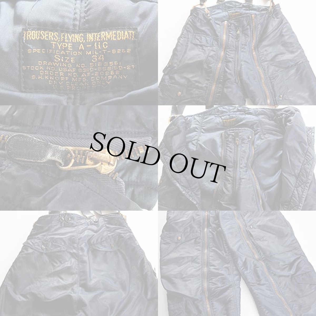 画像2: 50s 米軍 USAF A-11C フライトパンツ 34 (2)