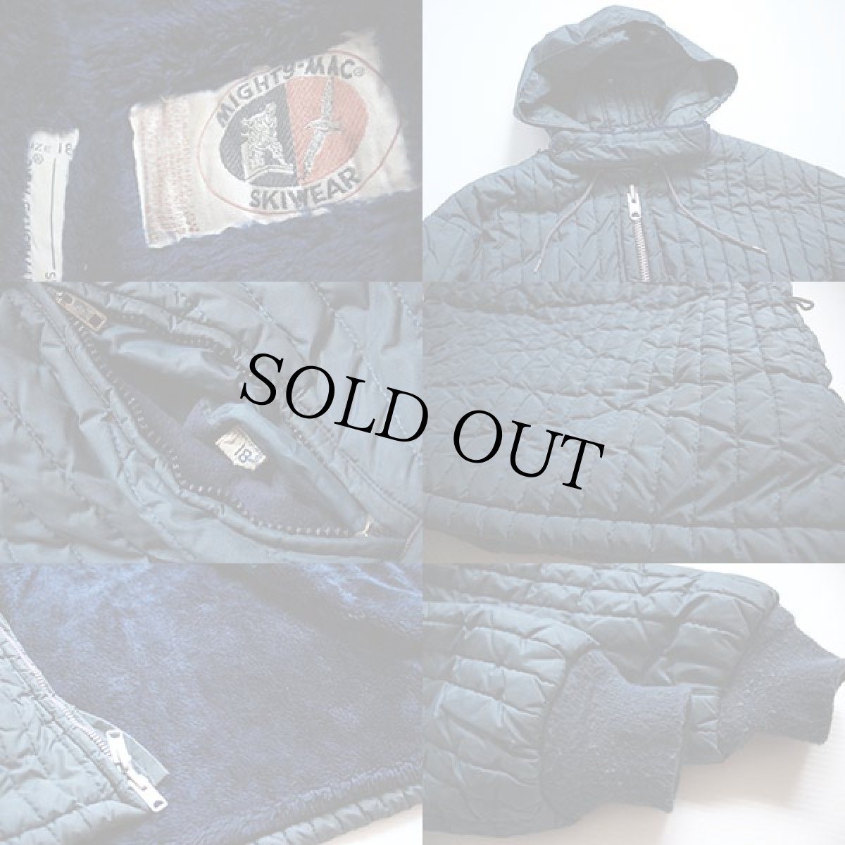 画像3: 70s MIGHTY-MACマイティーマック ボアライナー キルティングジャケット 紺 (3)