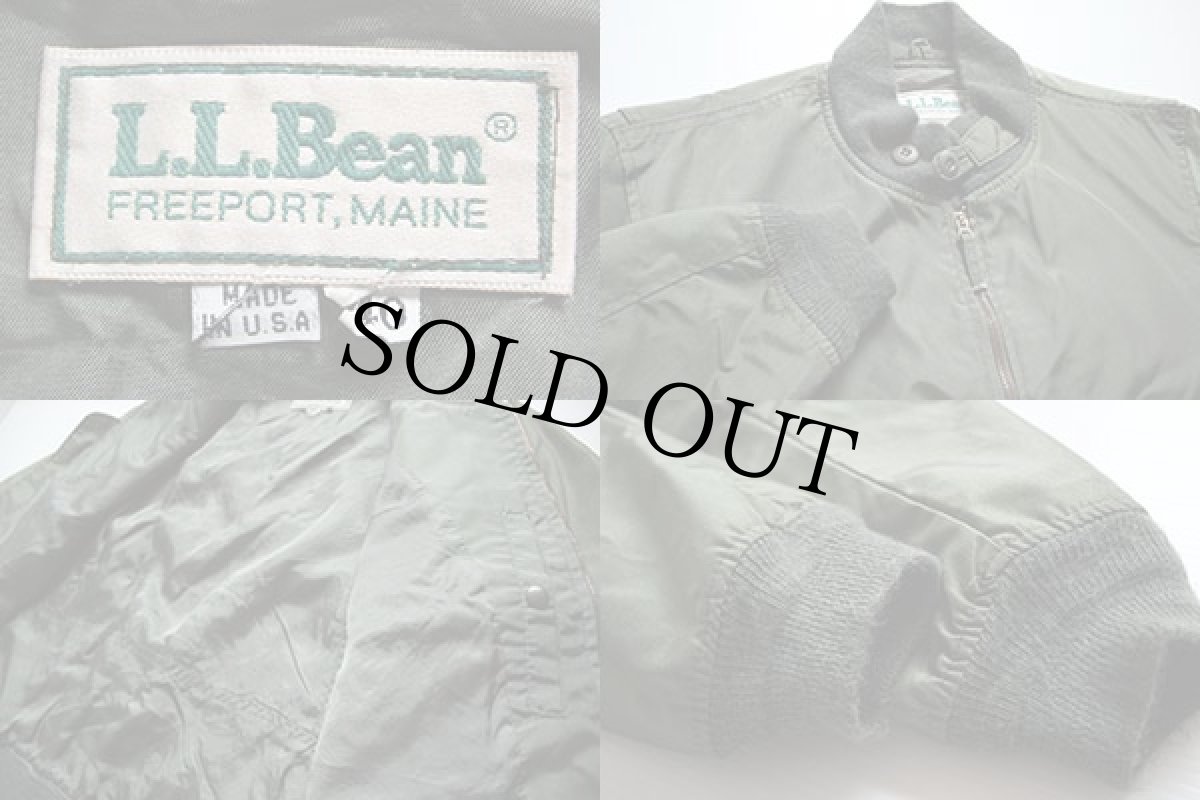 画像3: 80s USA製 L.L.Bean フライトタイプ ナイロンジャケット オリーブ 40 (3)