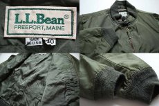 画像3: 80s USA製 L.L.Bean フライトタイプ ナイロンジャケット オリーブ 40 (3)