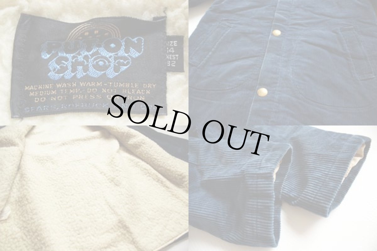 画像3: 70s SEARS フーデッド ボアライナー コーデュロイコート 紺 14 (3)