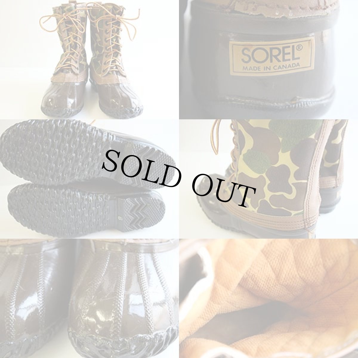 画像3: カナダ製 SORELソレル 迷彩柄 ガムシュー 9★ビーンブーツ (3)