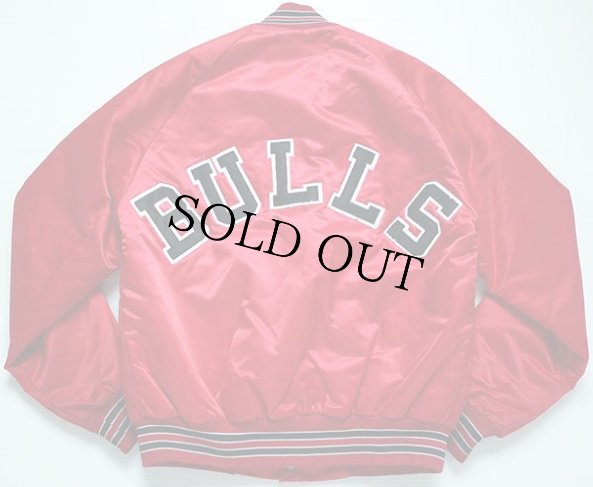 画像2: 90s USA製 Chalk Line NBA BULLS シカゴ ブルズ ナイロンスタジャン 赤 S (2)