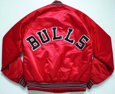 画像2: 90s USA製 Chalk Line NBA BULLS シカゴ ブルズ ナイロンスタジャン 赤 S (2)