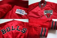 画像3: 90s USA製 Chalk Line NBA BULLS シカゴ ブルズ ナイロンスタジャン 赤 S (3)