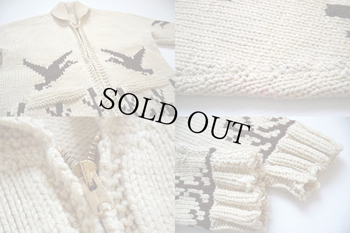 画像3: 60s グース柄  ウール カウチンセーター (3)