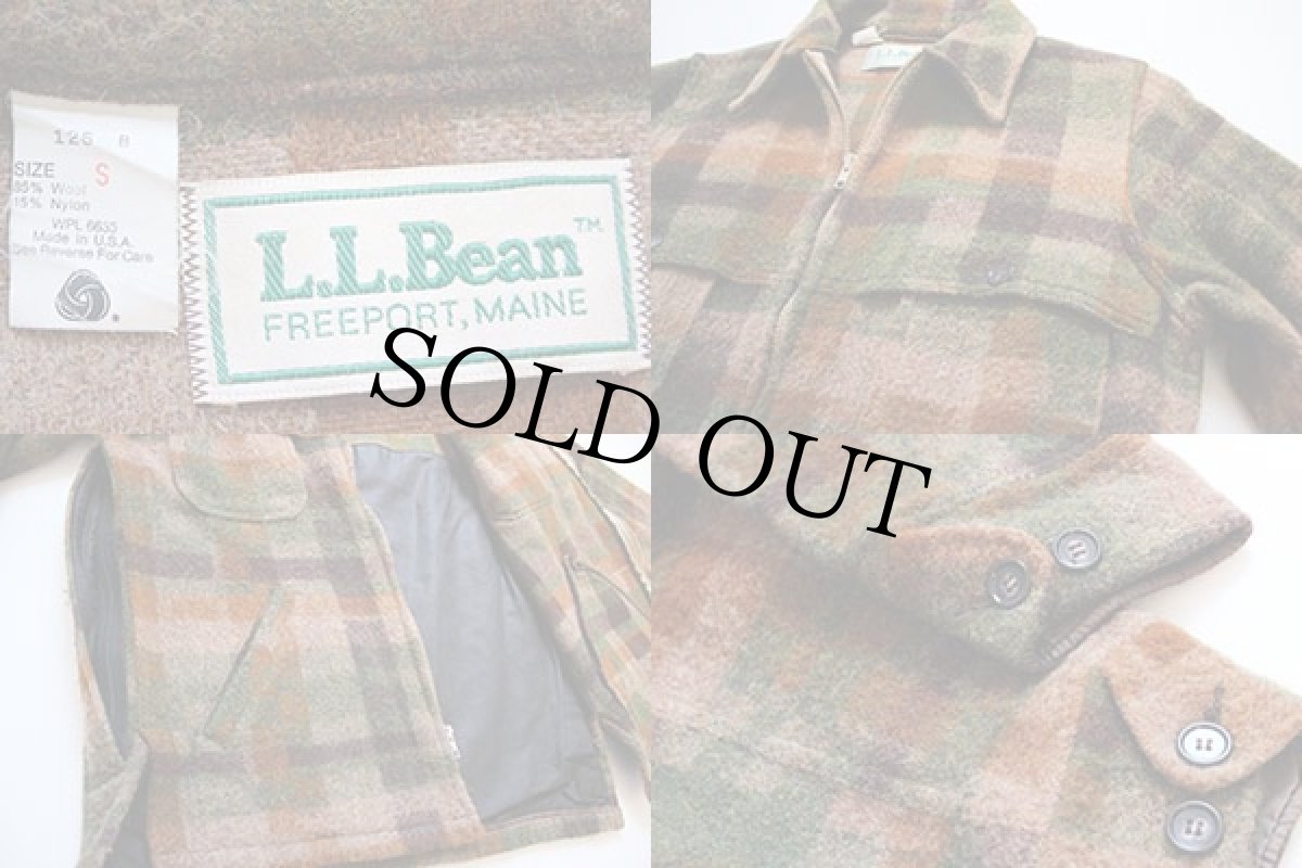 画像3: 70s USA製 L.L.Bean チェック ウールジャケット S (3)