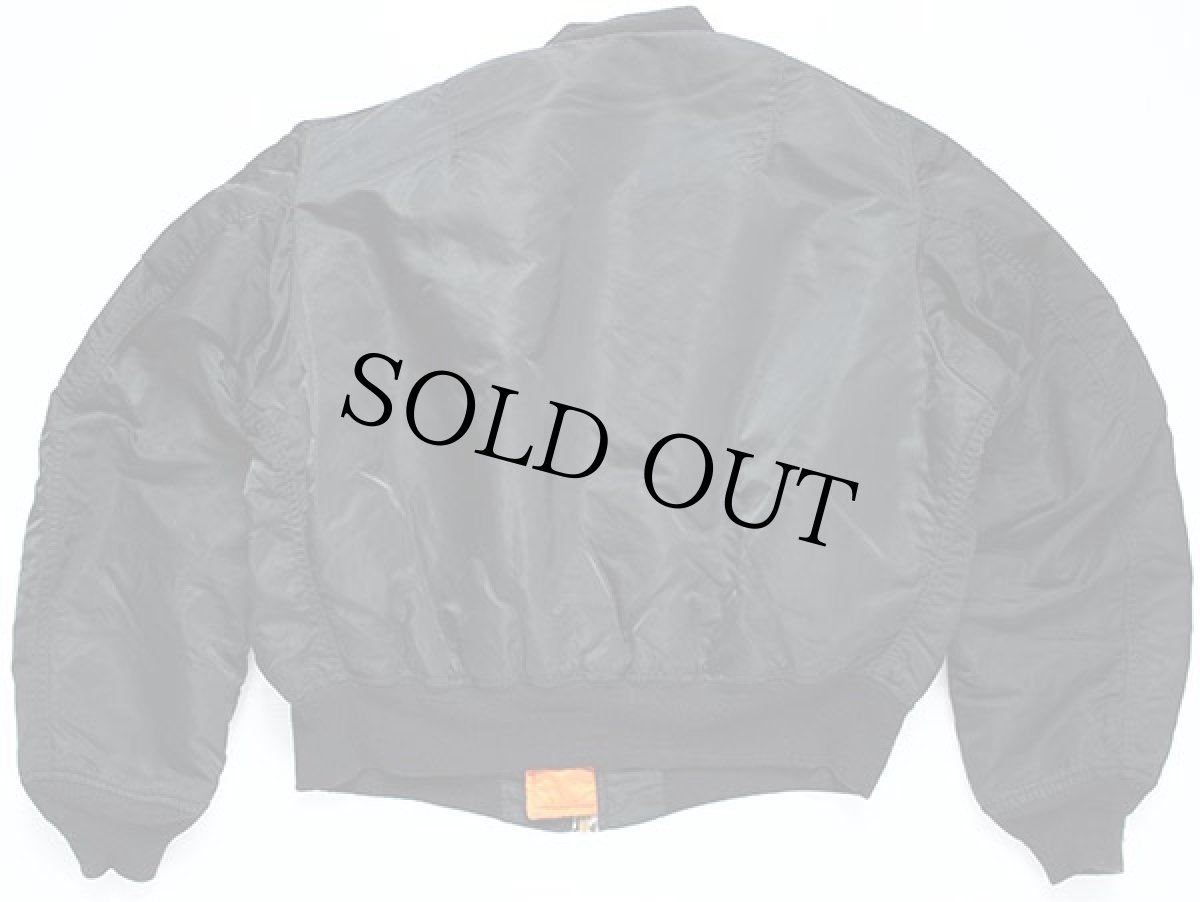 画像2: 90s USA製 ALPHAアルファ MA-1 フライトジャケット 黒 XL (2)