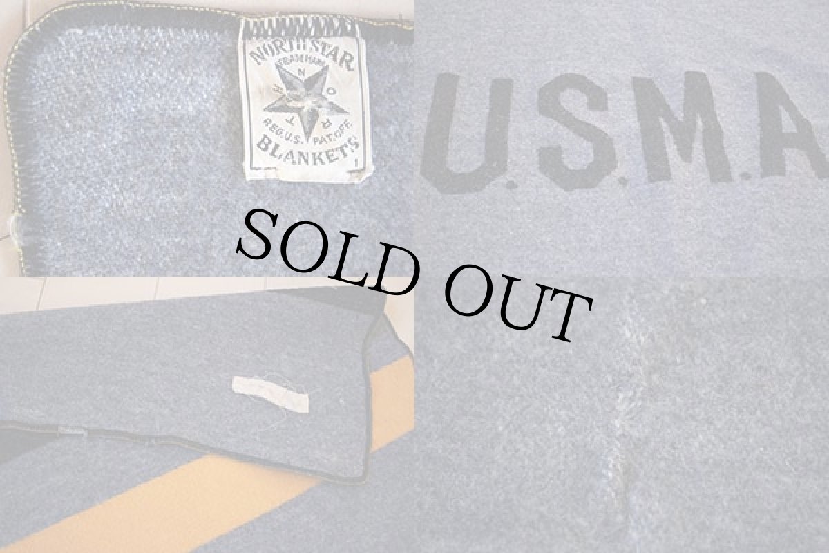 画像3: 40s NORTH STAR U.S.M.A. ウール ブランケット (3)