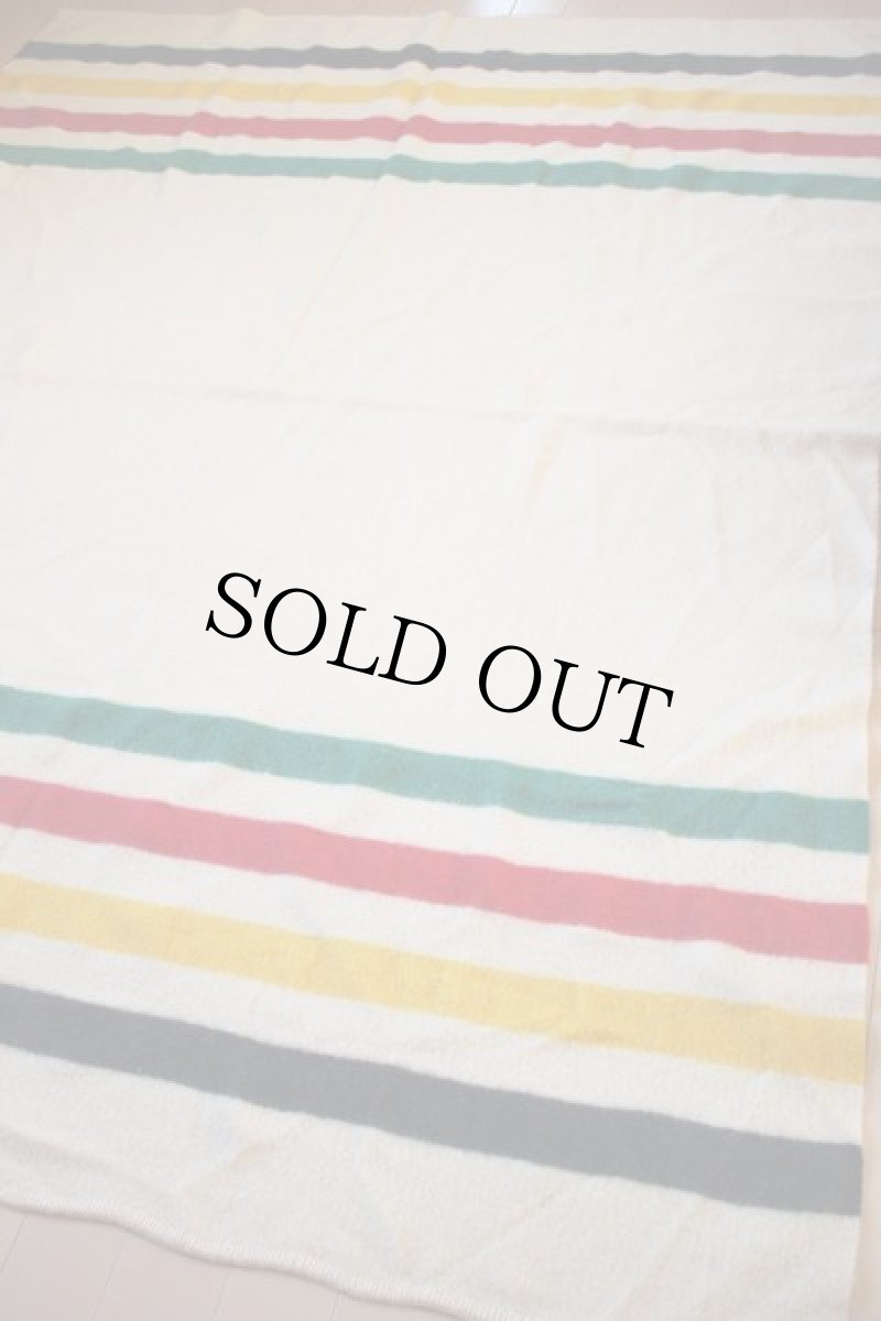 画像2: ビンテージ マルチボーダー ウール ブランケット (2)