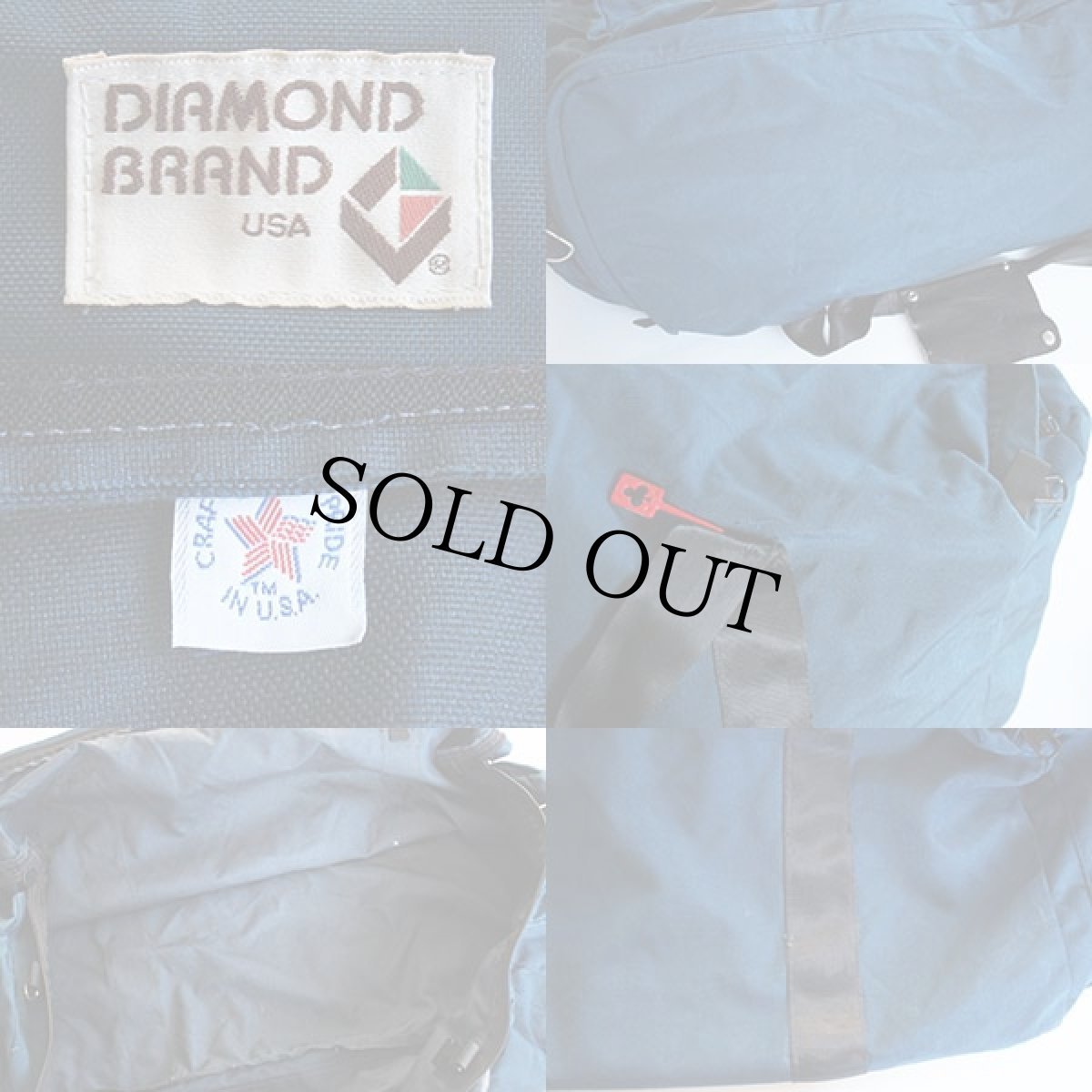 画像3: 80s USA製 DIAMOND BRAND 大型 ナイロン ダッフルバッグ 紺 (3)