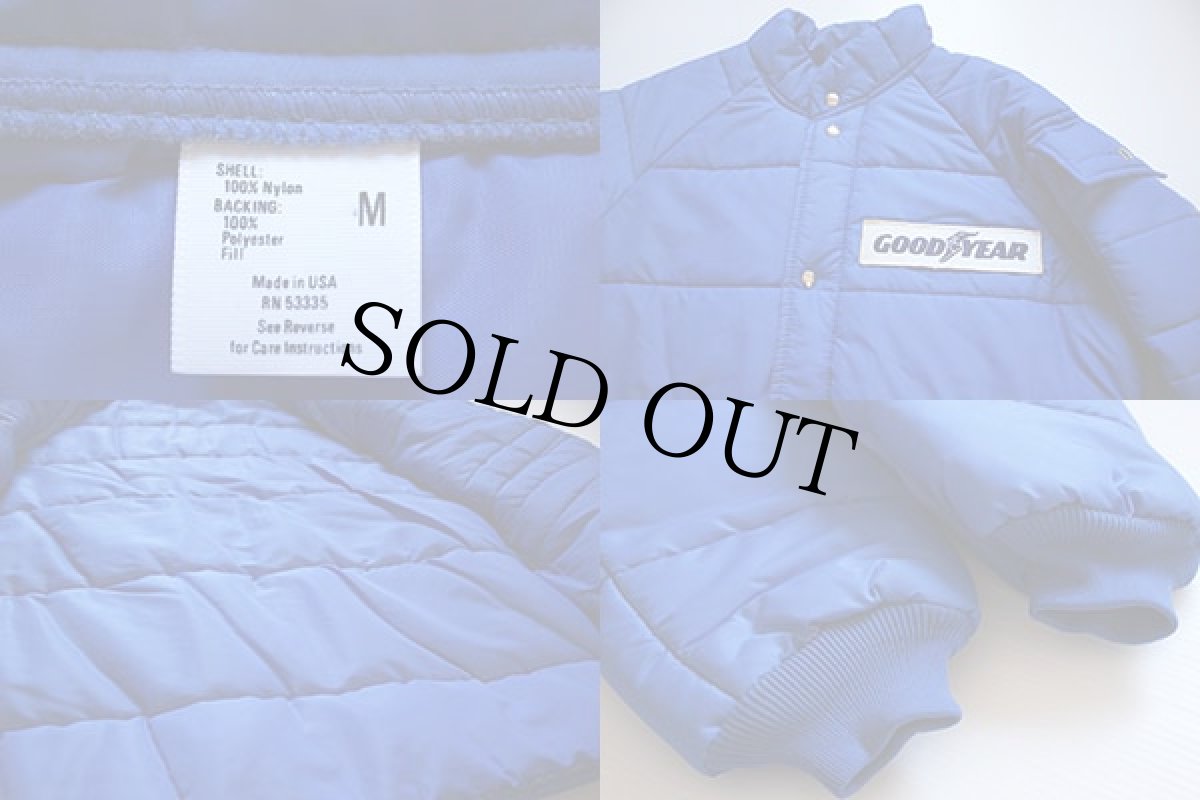 画像3: 70s USA製 GOODYEAR パッチ付き ナイロン レーシングジャケット 青 M (3)