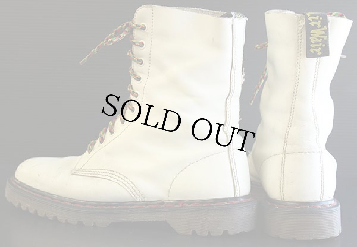 画像2: 80s 英国製 DR.MARTENSドクターマーチン 10ホールブーツ 白 UK8 (2)