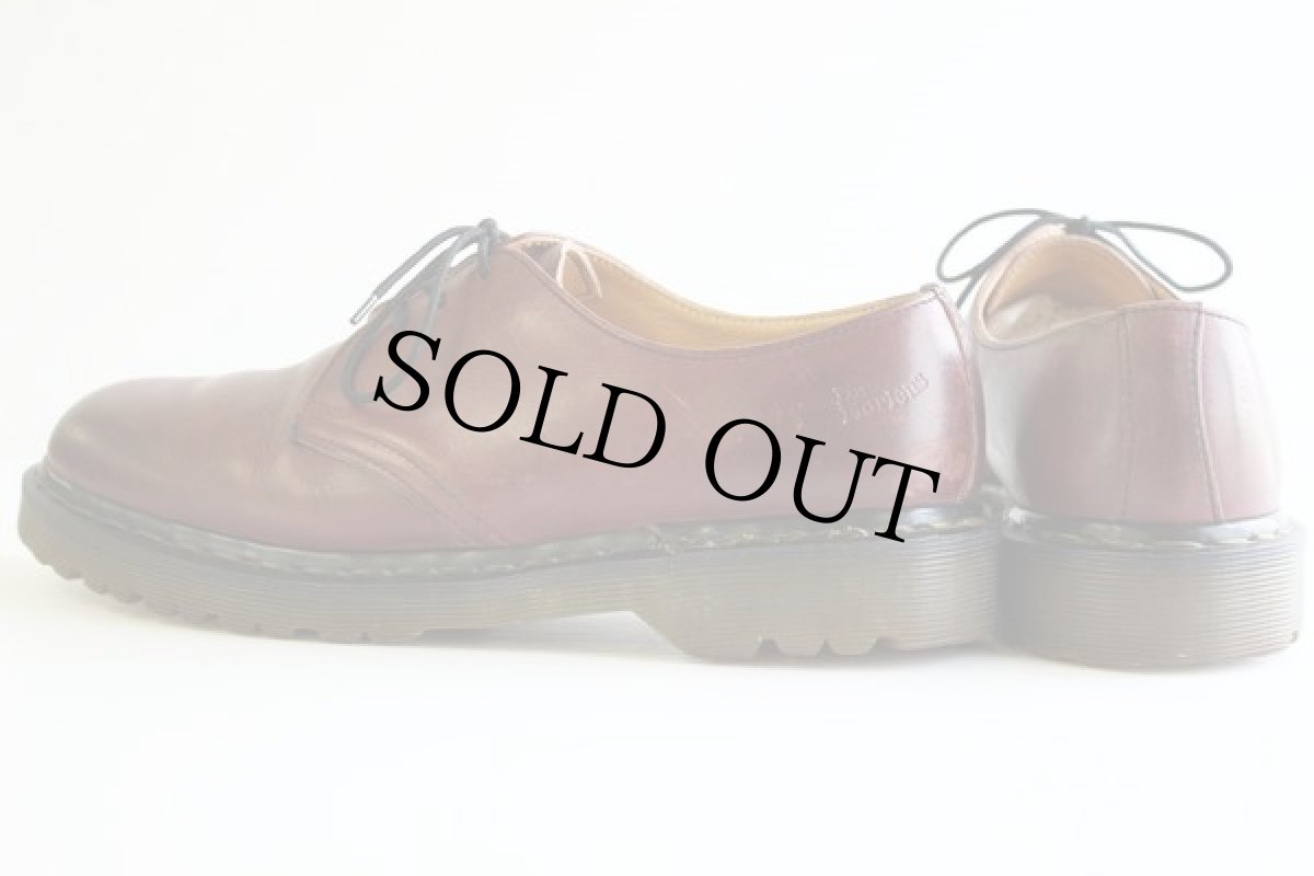 画像2: 英国製 DR.MARTENSドクターマーチン 3ホール レザーシューズ 赤茶 UK8 (2)