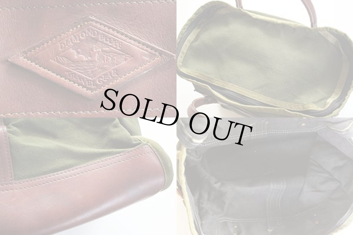 画像3: DIAMOND BLUFF キャンバス×レザー トートバッグ 緑 (3)