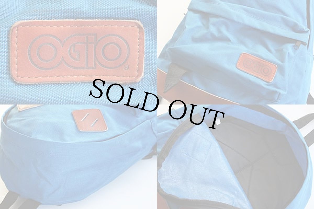 画像3: 80s OGIO ボトムレザー デイパック 青★リュックサック (3)