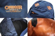 画像3: 80s USA製 OUTDOOR PRODUCTSアウトドアプロダクツ ボトムレザー デイパック 紺★リュックサック (3)