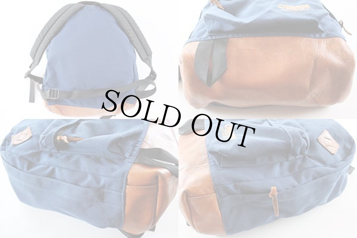 画像2: 80s USA製 OUTDOOR PRODUCTSアウトドアプロダクツ ボトムレザー デイパック 紺★リュックサック (2)