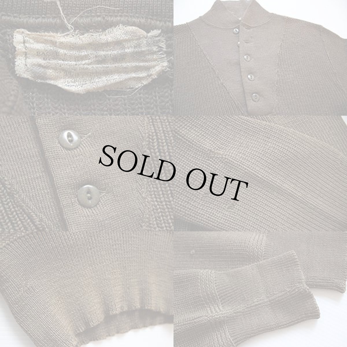 画像3: 40s 米軍 U.S.ARMY 5ボタン ハイネック ウールニット セーター (3)