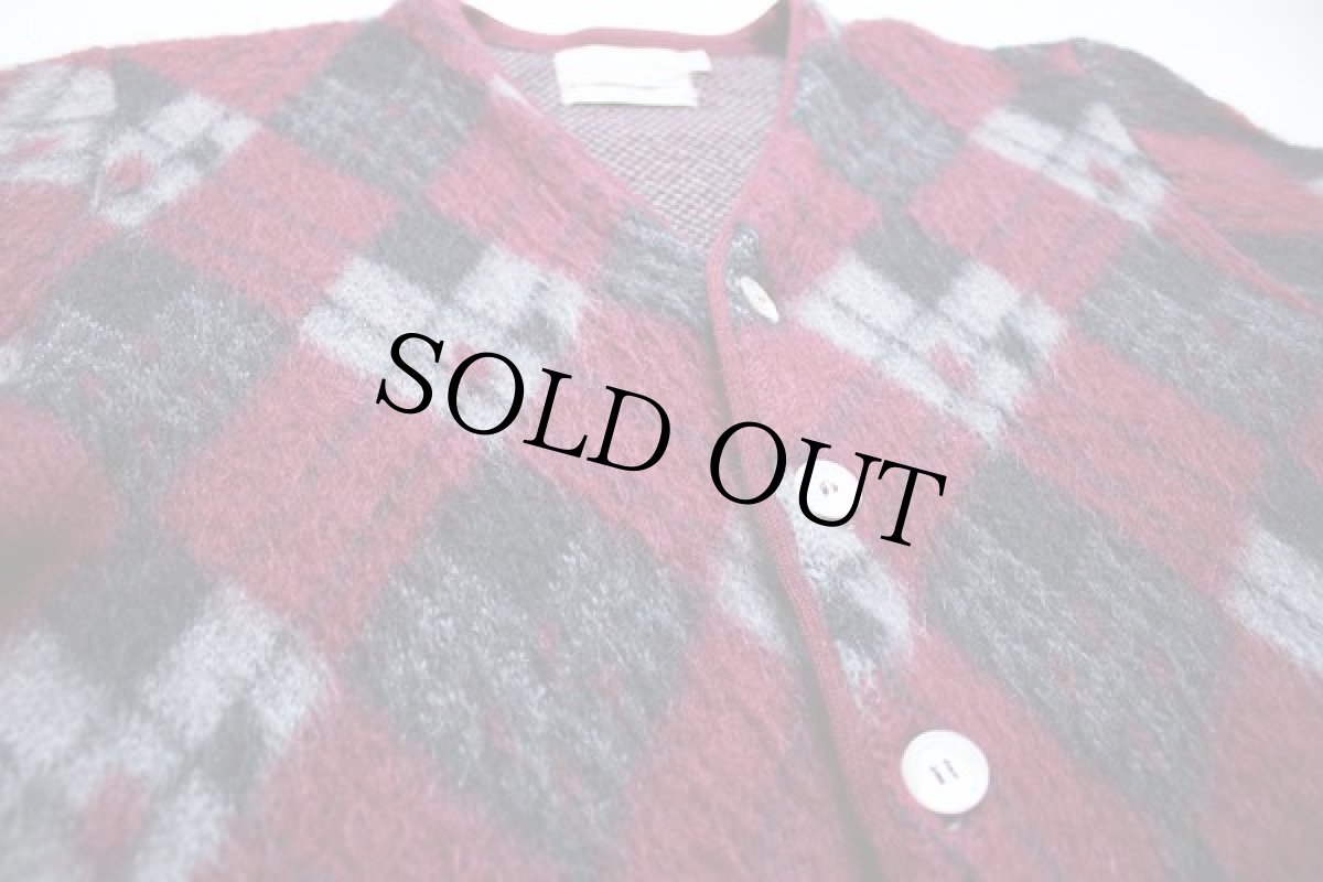 画像2: 60s Jersild アーガイル柄 モヘヤ ニット カーディガン S (2)