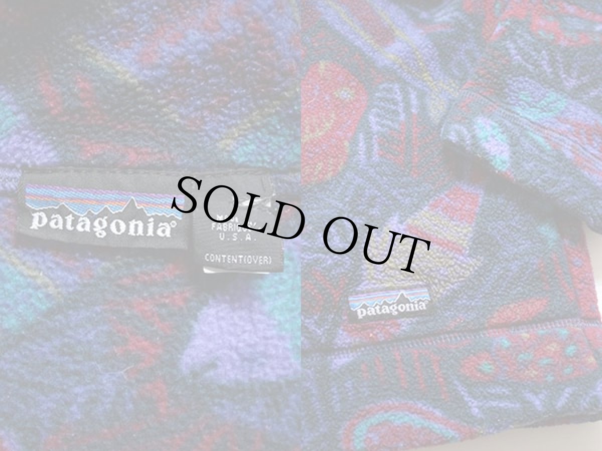 画像3: 90s USA製 patagoniaパタゴニア 総柄 ハーフジップ プルオーバー フリース L (3)
