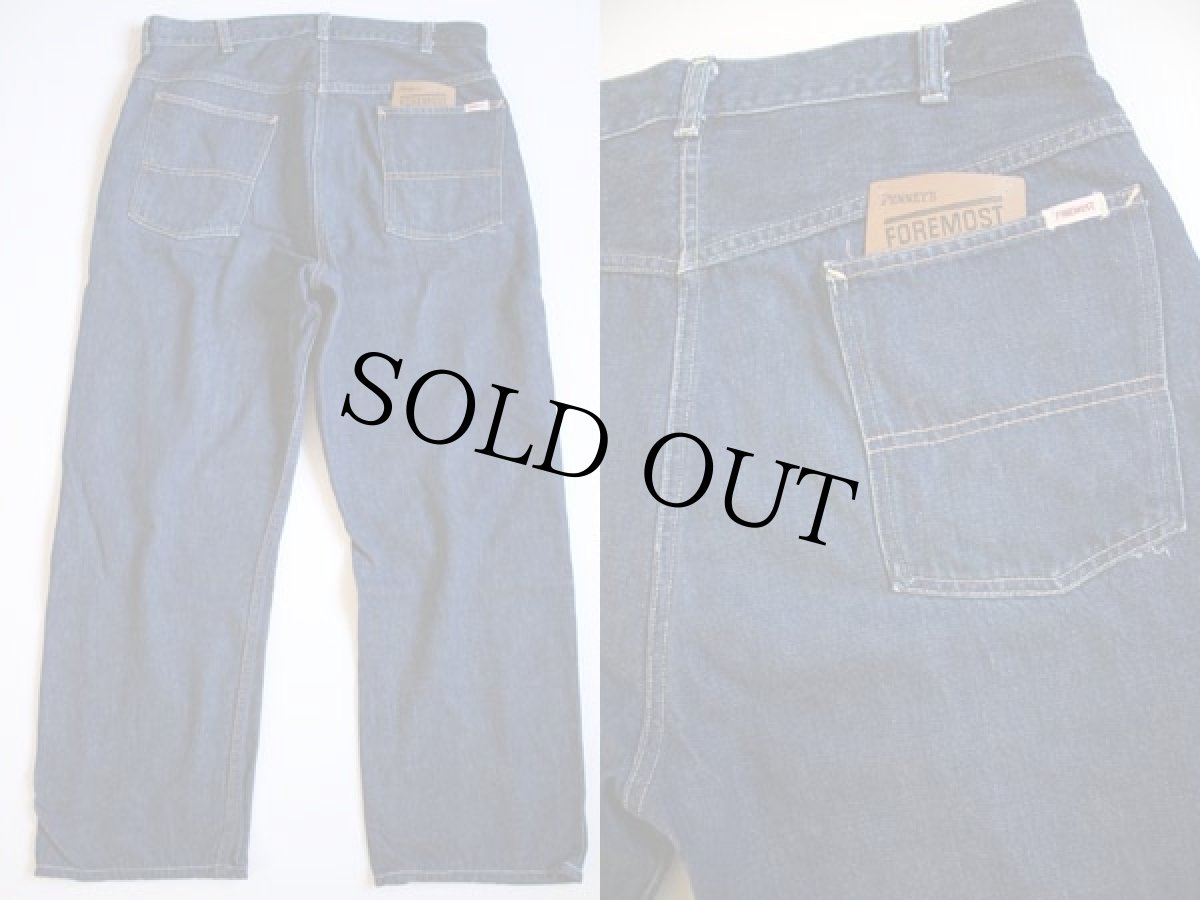 画像2: 60s J.C.PENNEY FOREMOST インディゴ デニムパンツ w35 (2)