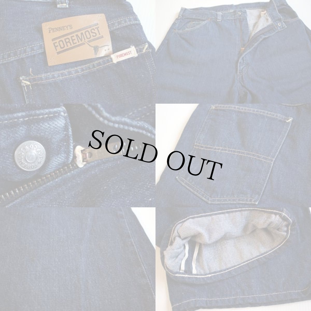 画像3: 60s J.C.PENNEY FOREMOST インディゴ デニムパンツ w35 (3)