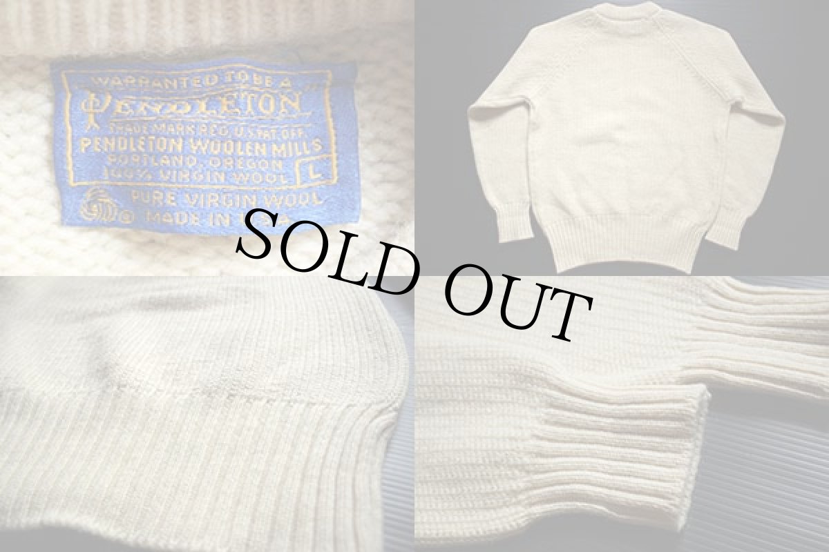 画像3: 70s USA製 PENDLETONペンドルトン ローゲージ ウールニット セーター L (3)