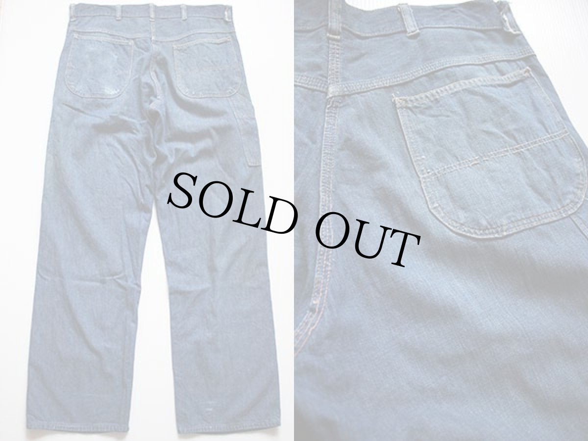 画像2: 60s Sears デニムペインターパンツ w34 (2)