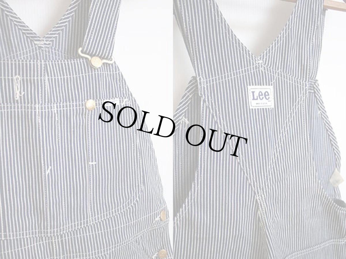 画像2: デッドストック★70s USA製 Leeリー ヒッコリー オーバーオール w34 (2)