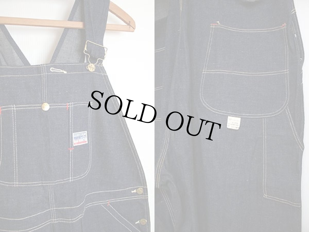 画像2: デッドストック★60s SILVER STREAK インディゴ デニム オーバーオール 42 (2)