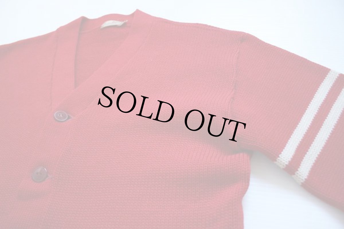 画像2: 50s College Athletic レタードカーディガン 赤 42 (2)