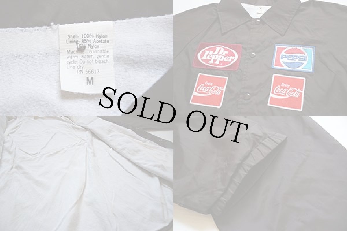 画像3: 80s Coca-Cola PEPSI DrPepper パッチ付き ナイロン コーチジャケット M (3)