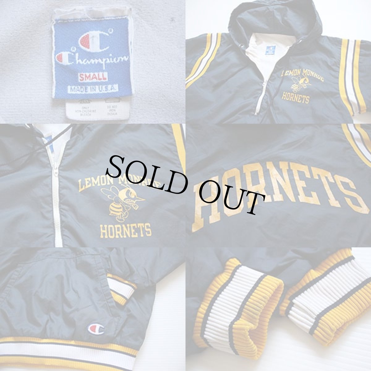 画像3: 90s USA製 Championチャンピオン ナイロンパーカー 紺 S (3)