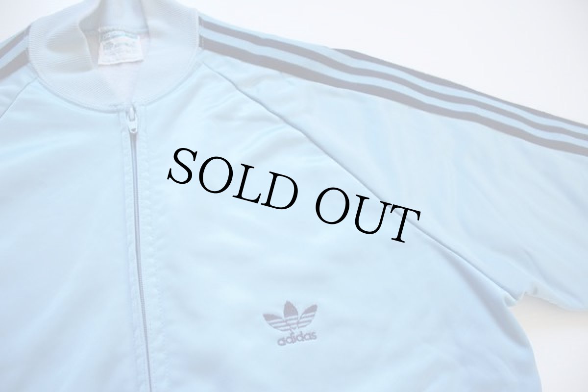 画像2: 80s USA製 adidasアディダス ATP ジャージ ツートン 水色×紺 L★トラックジャケット (2)